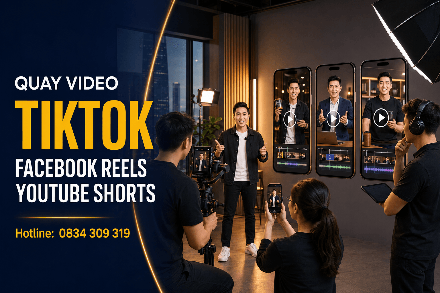 Quay video TikTok, Facebook Reels và YouTube Shorts