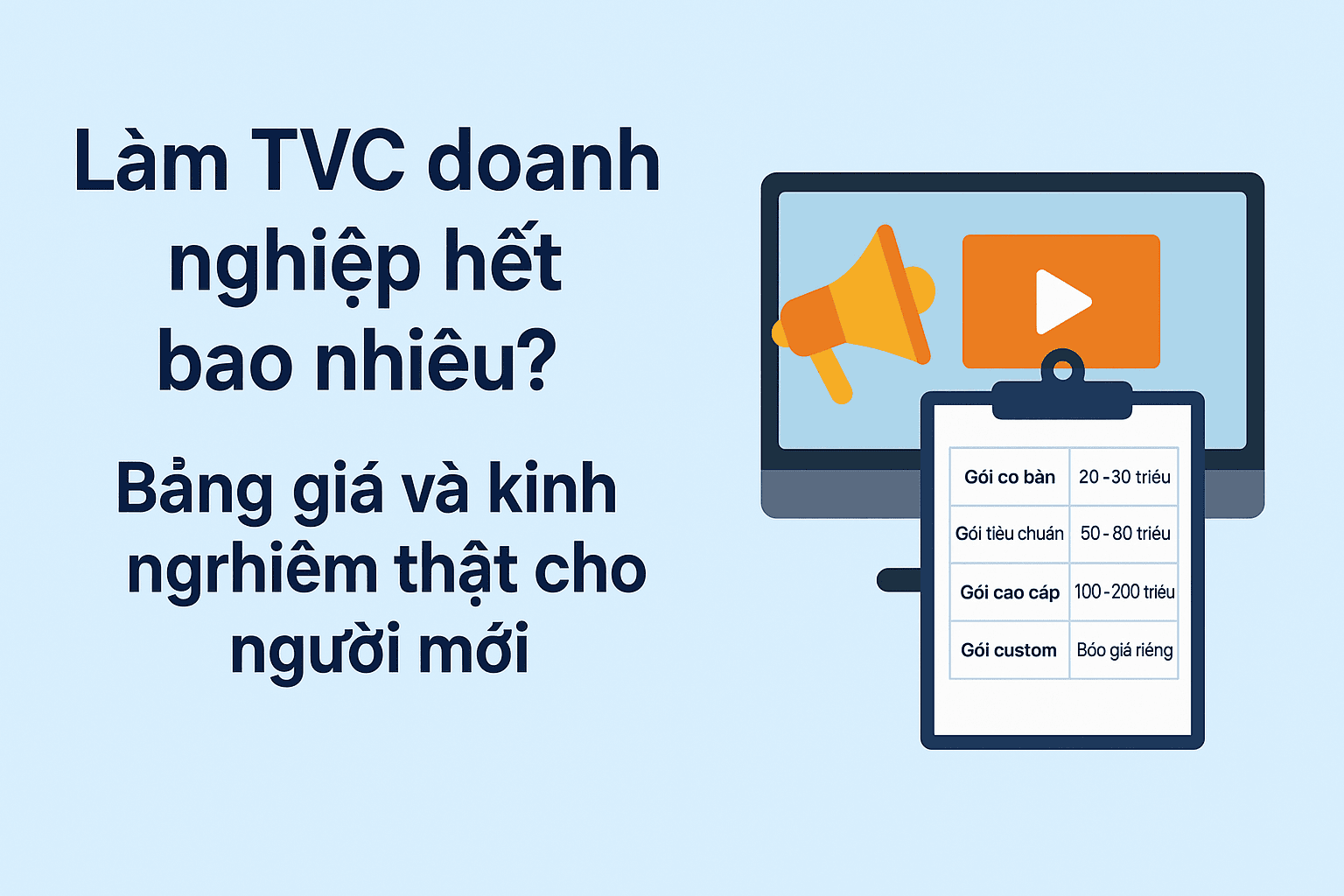 Bảng Giá Làm TVC Doanh Nghiệp