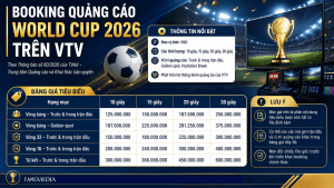 Bảng giá quảng cáo booking World Cup 2026