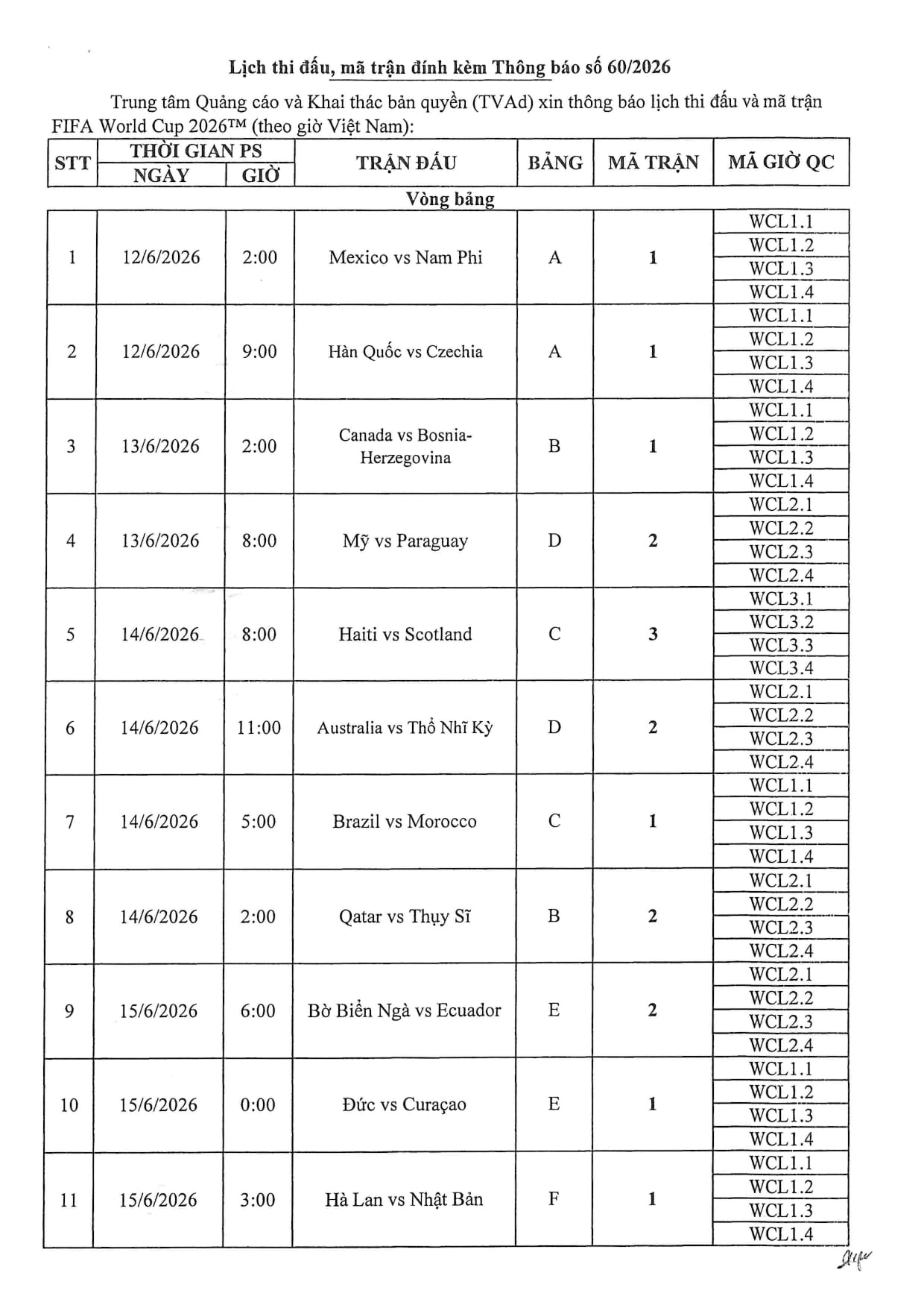Lịch thi đấu World Cup 2026-1