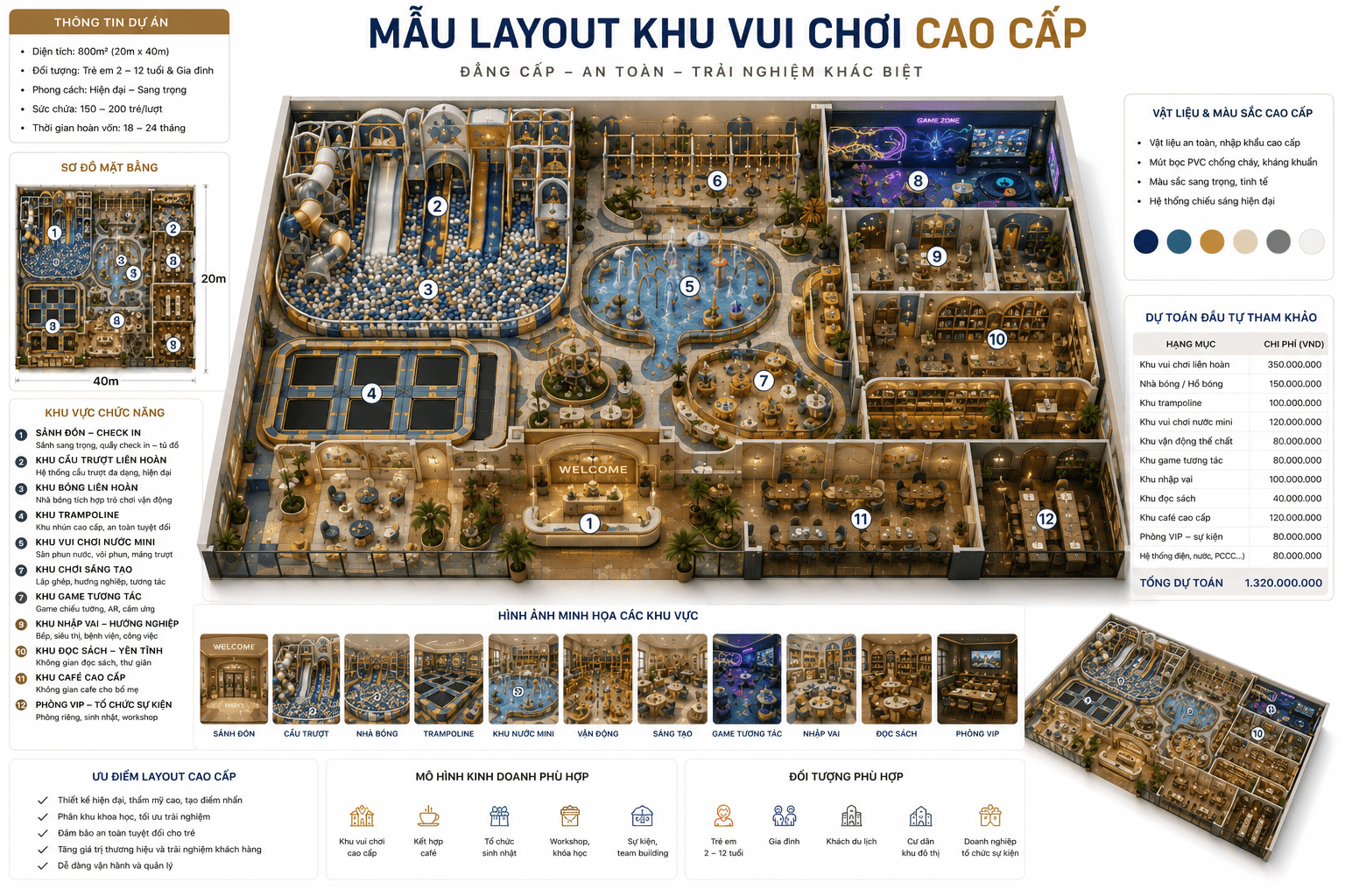 Mẫu thiết kế layout khu vui chơi Cao Cấp