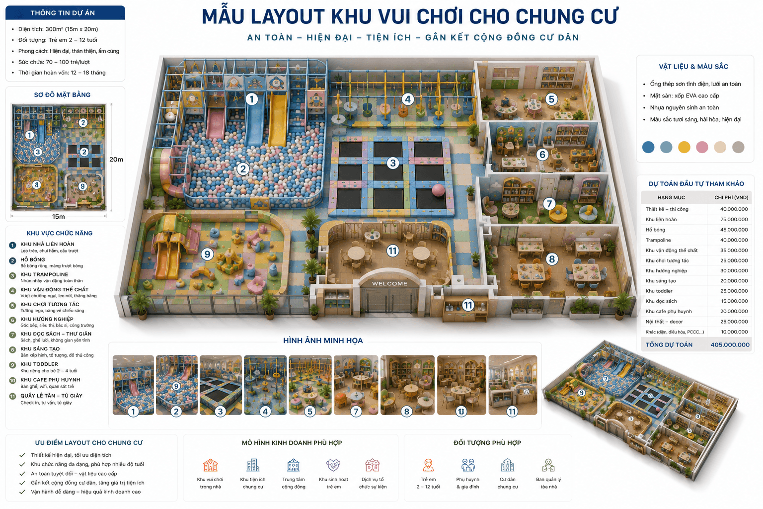 Mẫu thiết kế layout khu vui chơi Cho Chung Cư