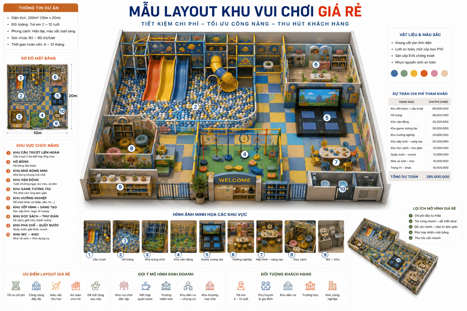 Mẫu thiết kế layout khu vui chơi Giá Rẻ