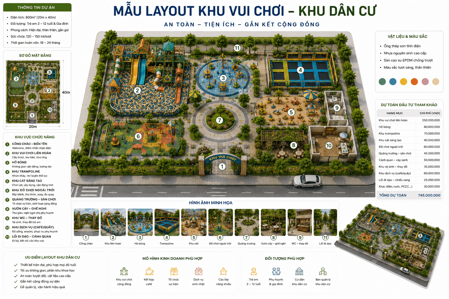Mẫu thiết kế layout khu vui chơi Khu Dân Cư