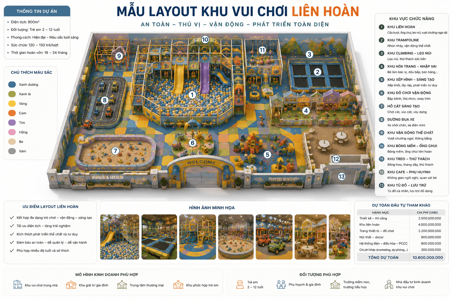 Mẫu thiết kế layout khu vui chơi Liên Hoàn