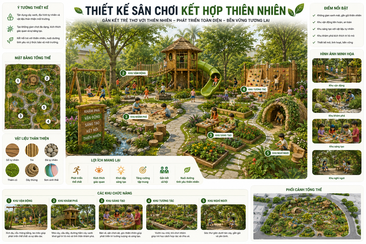 Thiết Kế Sân Chơi Kết Hợp Thiên Nhiên